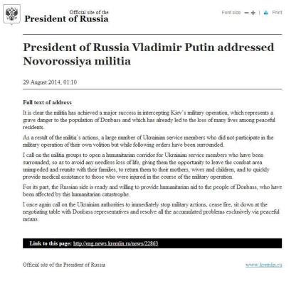 putin letter